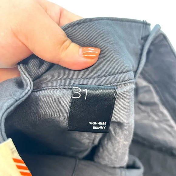 Anthropologie‎ Pilcro Skinny Jeans With Side Buttons High Rise Gray Size 31 - Picture 14 of 16